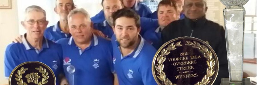 Vlnr: André Roos, Daan Victor, Daniel vd Merwe, Jacques Nell, Dick de Kock, Francois vd Merwe, Lambert Smith en Bev Swart saam met Randall Newman. (foto's verskaf)